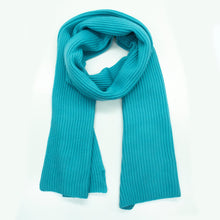 Merino Ribbed Scarf | Turquoise