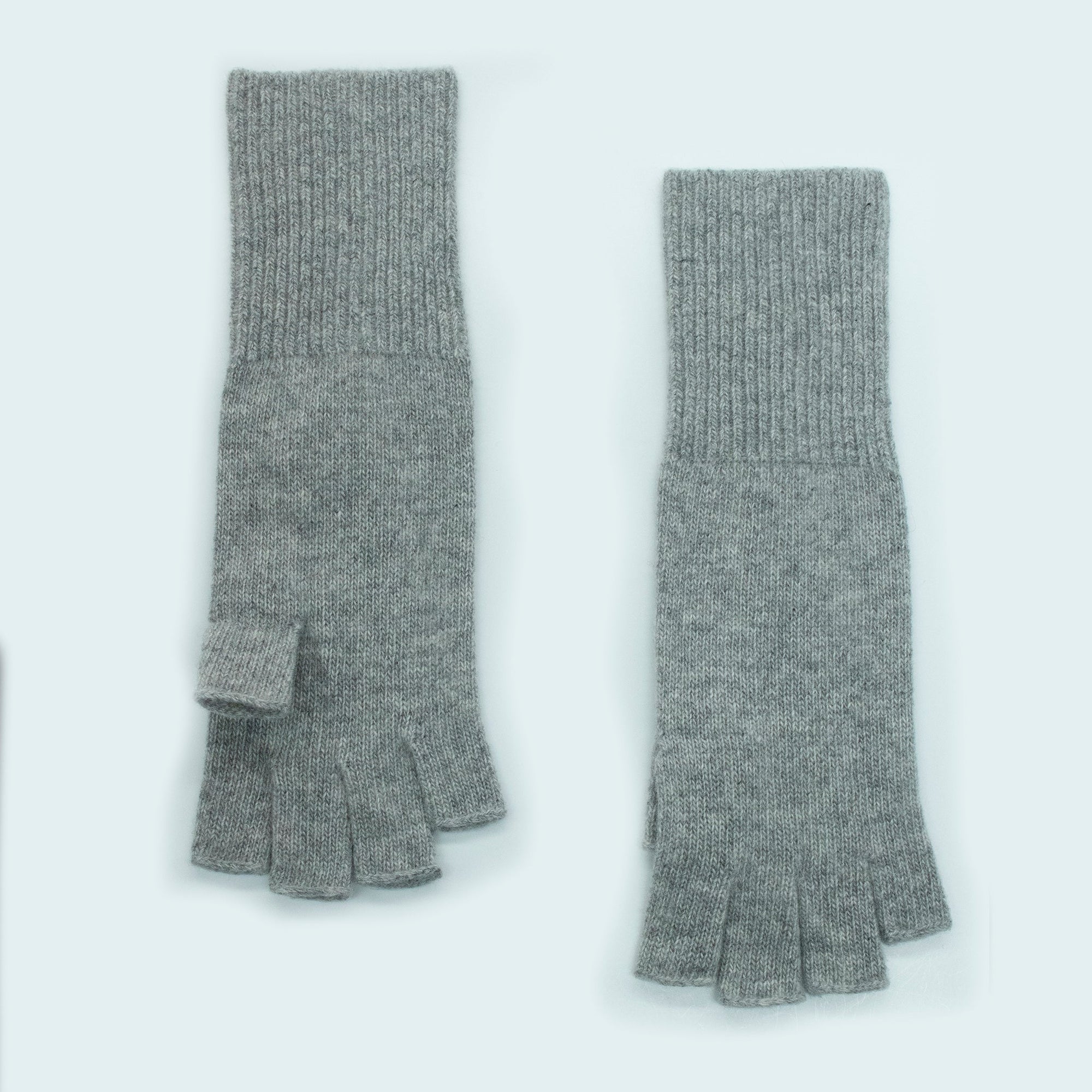 Cashmere Fingerless Gloves | Light Grey