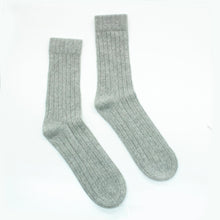 Cashmere Ribbed Socks | Light Grey