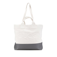Gucci | Pre-Owned Canvas Embossed Logo Tote | White