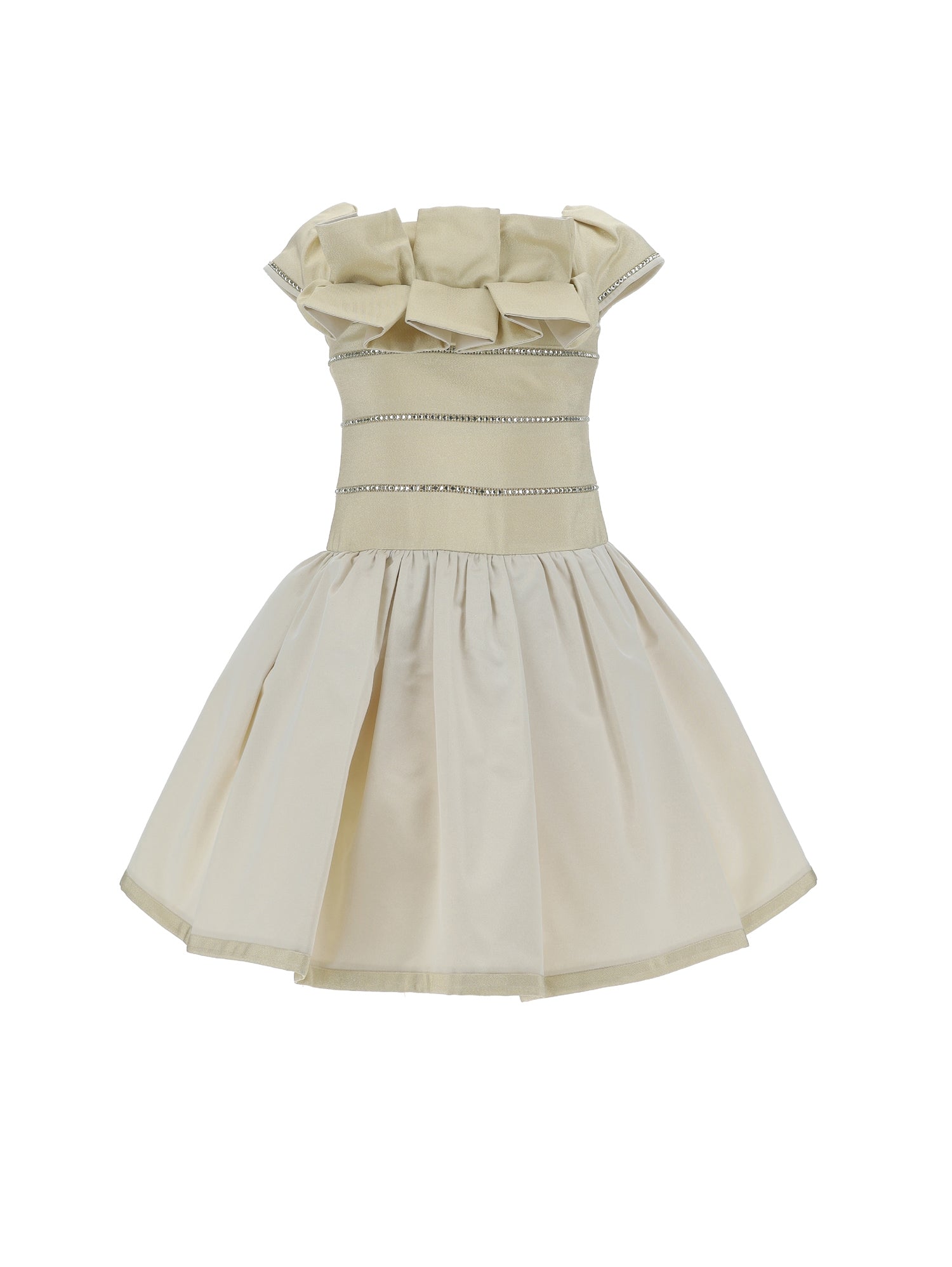 Girls | Petite Gold Dress | Cream/Gold