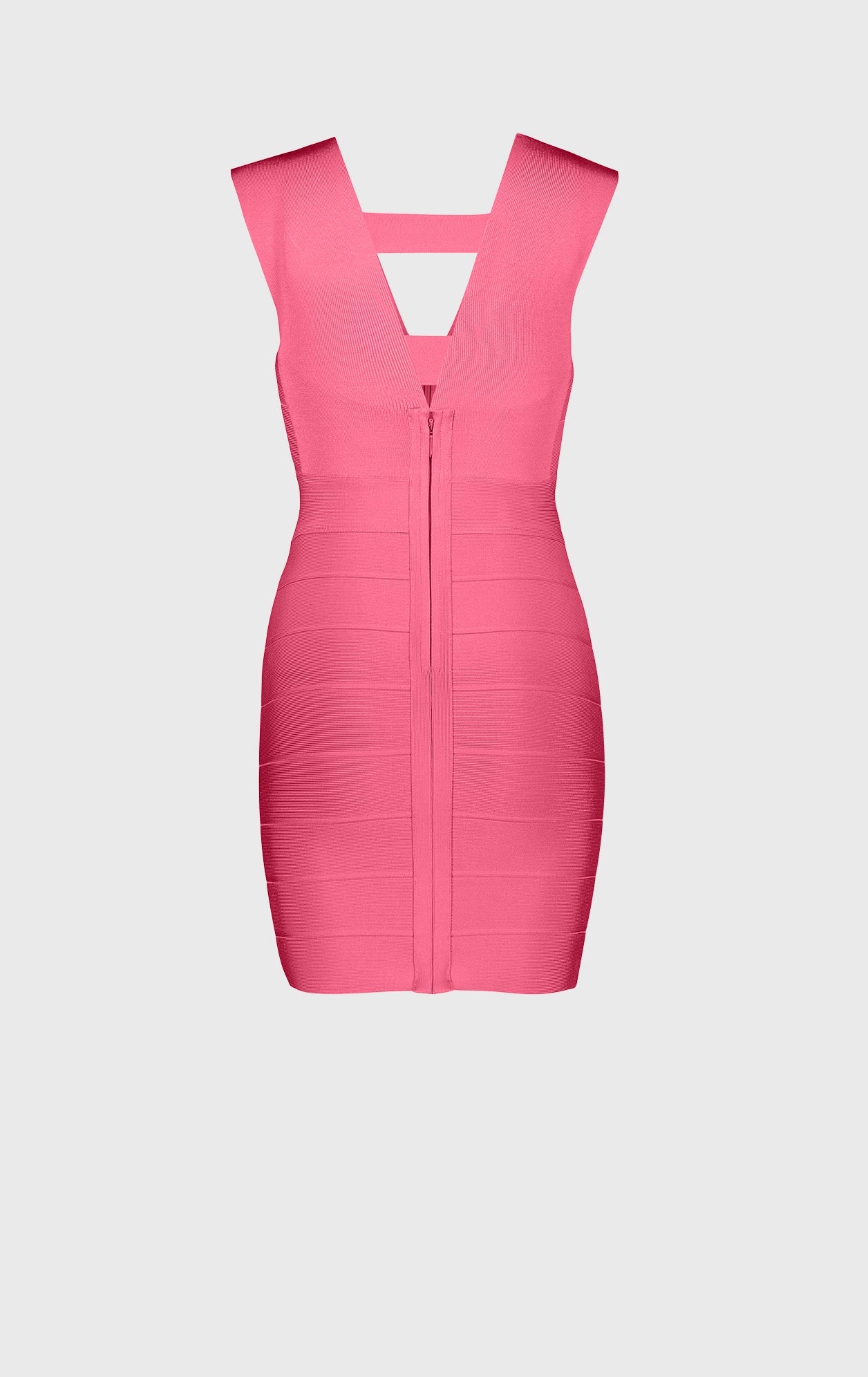 Deep V Strappy Icon Dress | Hot Pink