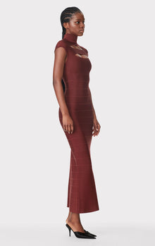 Icon Cap Sleeve Cut-Out Gown | Mahogany