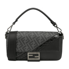 Fendi | Pre-Owned Zucca Coated Canvas And Calfskin Baguette Satchel | Black