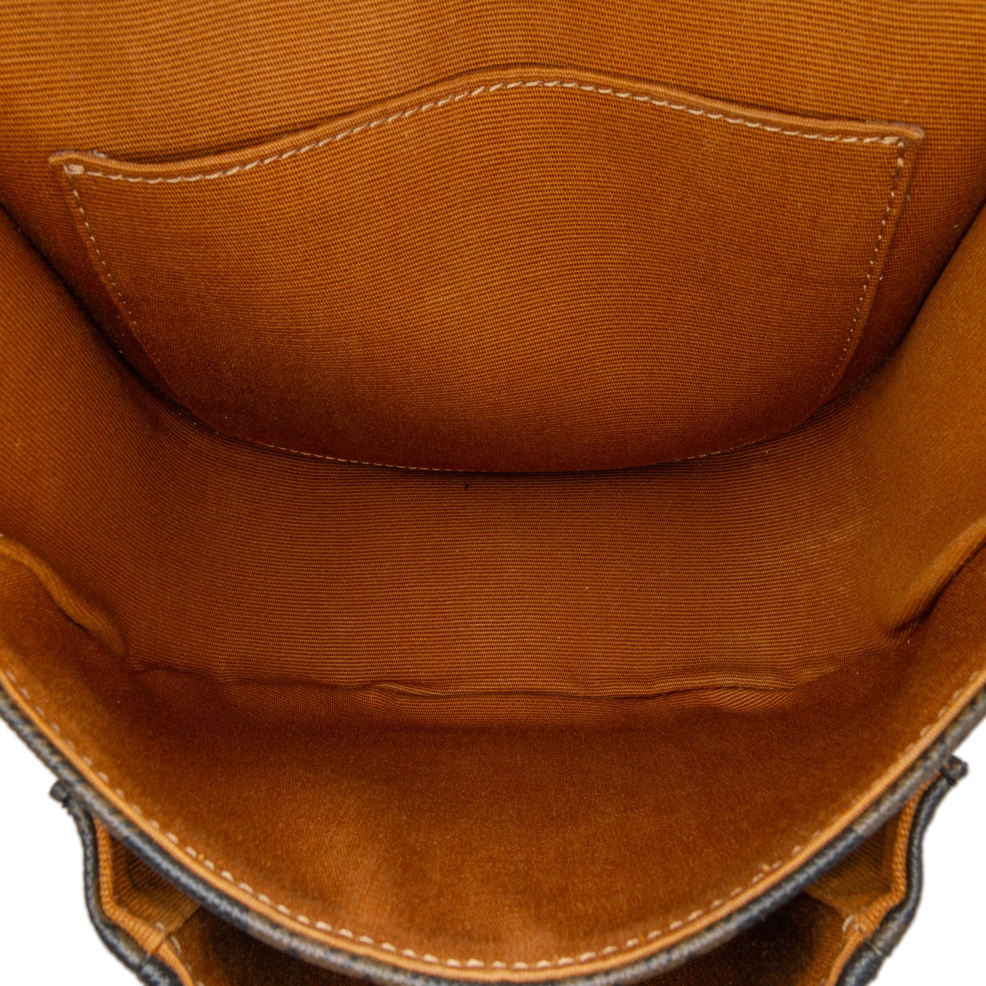 Celine | Pre-Owned Medium Triomphe Coated Canvas Folco Crossbody - I | Caramel/Dark Brown