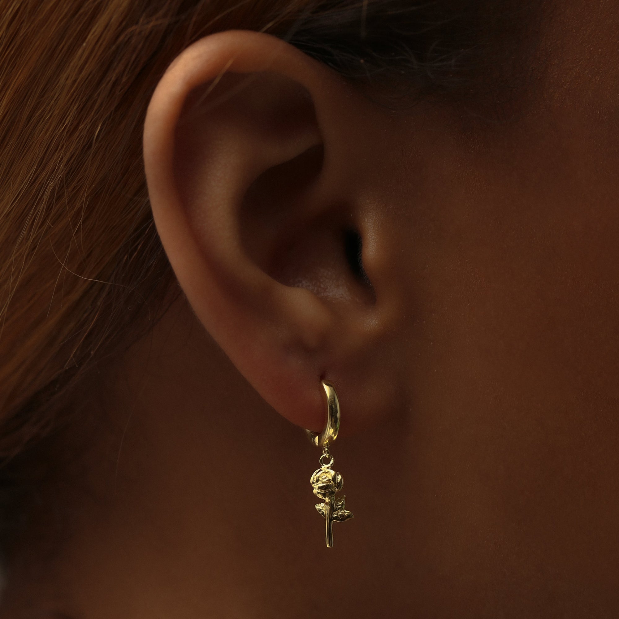 The Rose Hoop Earring | 18KT Gold Vermeil & Sterling Silver