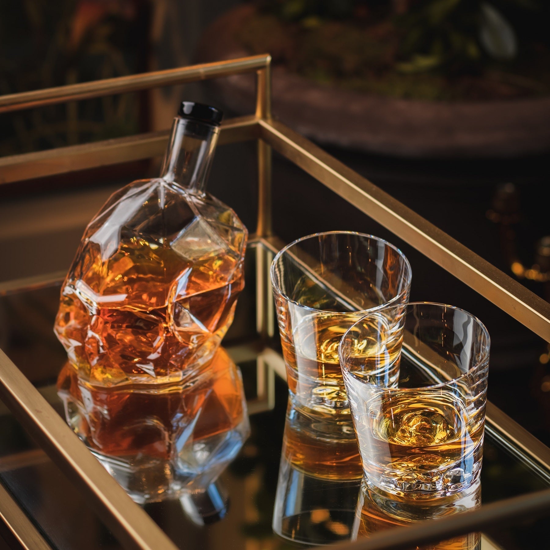 Memento Mori Whiskey Bottle | Clear Crystal