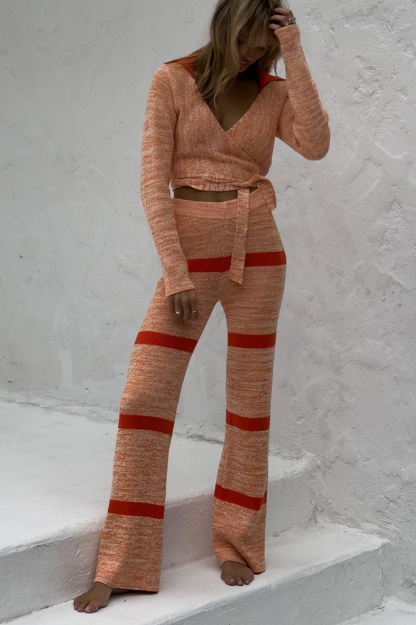 Marigold Wrap Set | Orange Knit