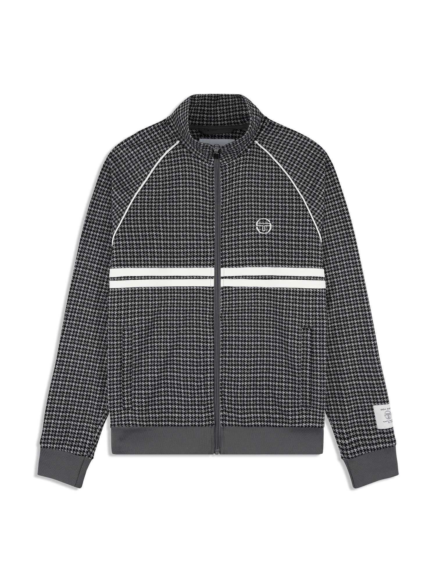 Men | Dallas Houndstooth Track Jacket | Black Beauty