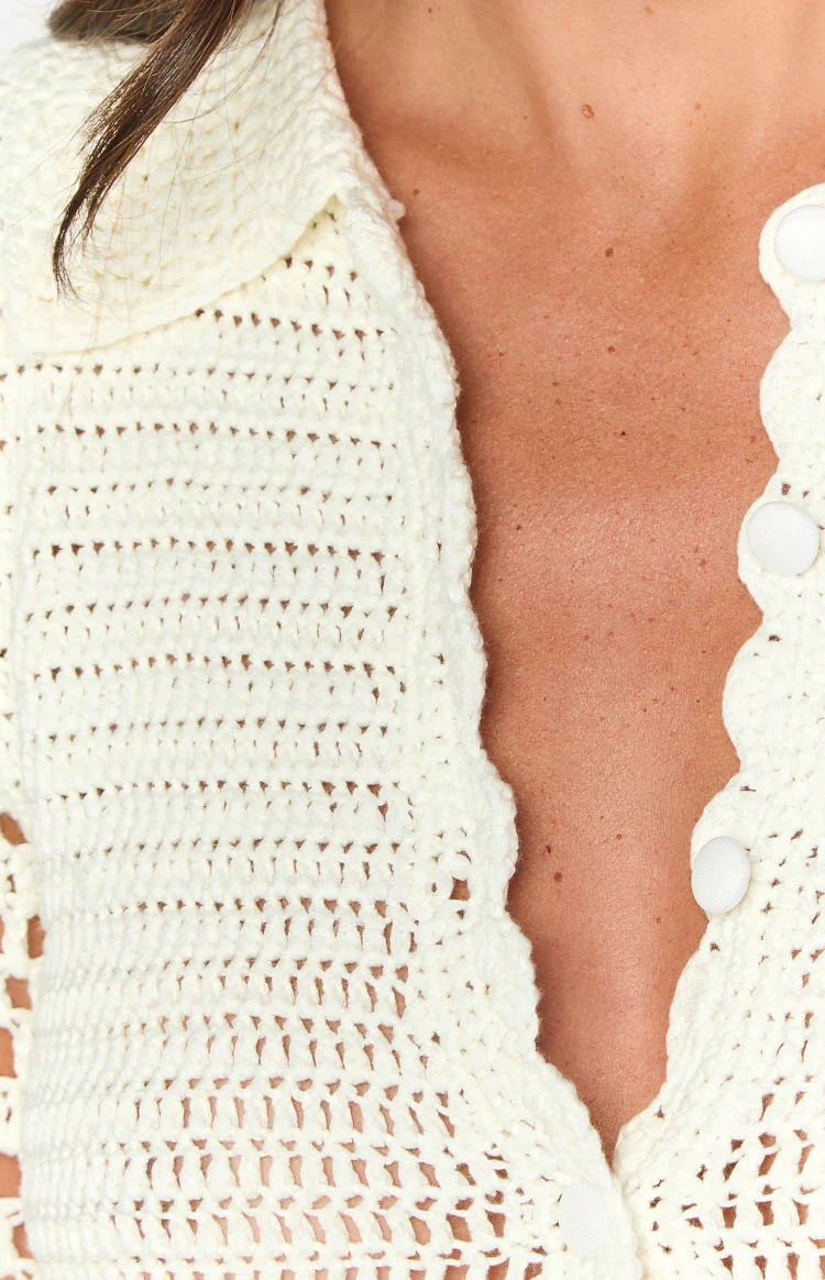 Ingrid Crochet Mini Dress | Cream