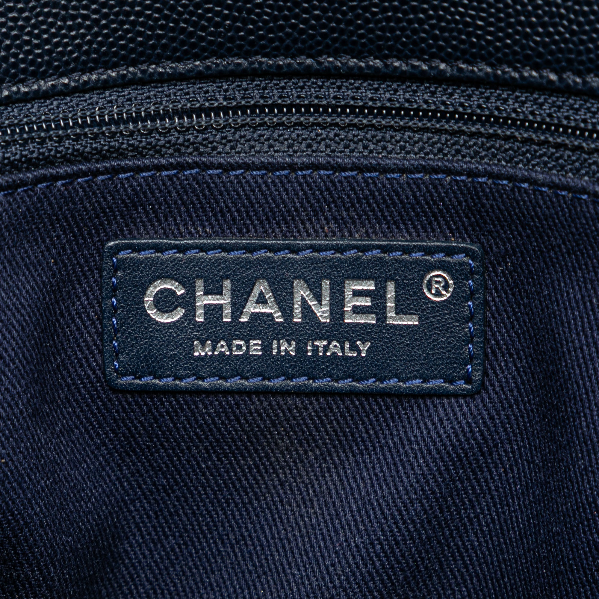 Chanel | Pre-Owned Large Caviar Coco Top Handle Bag - I | Blue/Navy