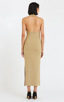 Metallic Draped Gown | Gold