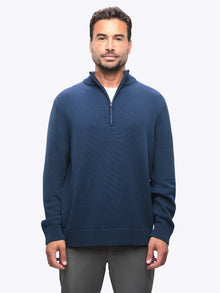 Mens | Odyssey Classic-Fit Sweater Q-Zip | Iron Navy