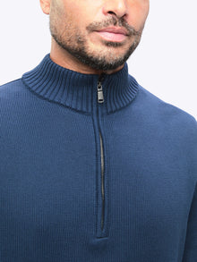 Mens | Odyssey Classic-Fit Sweater Q-Zip | Iron Navy
