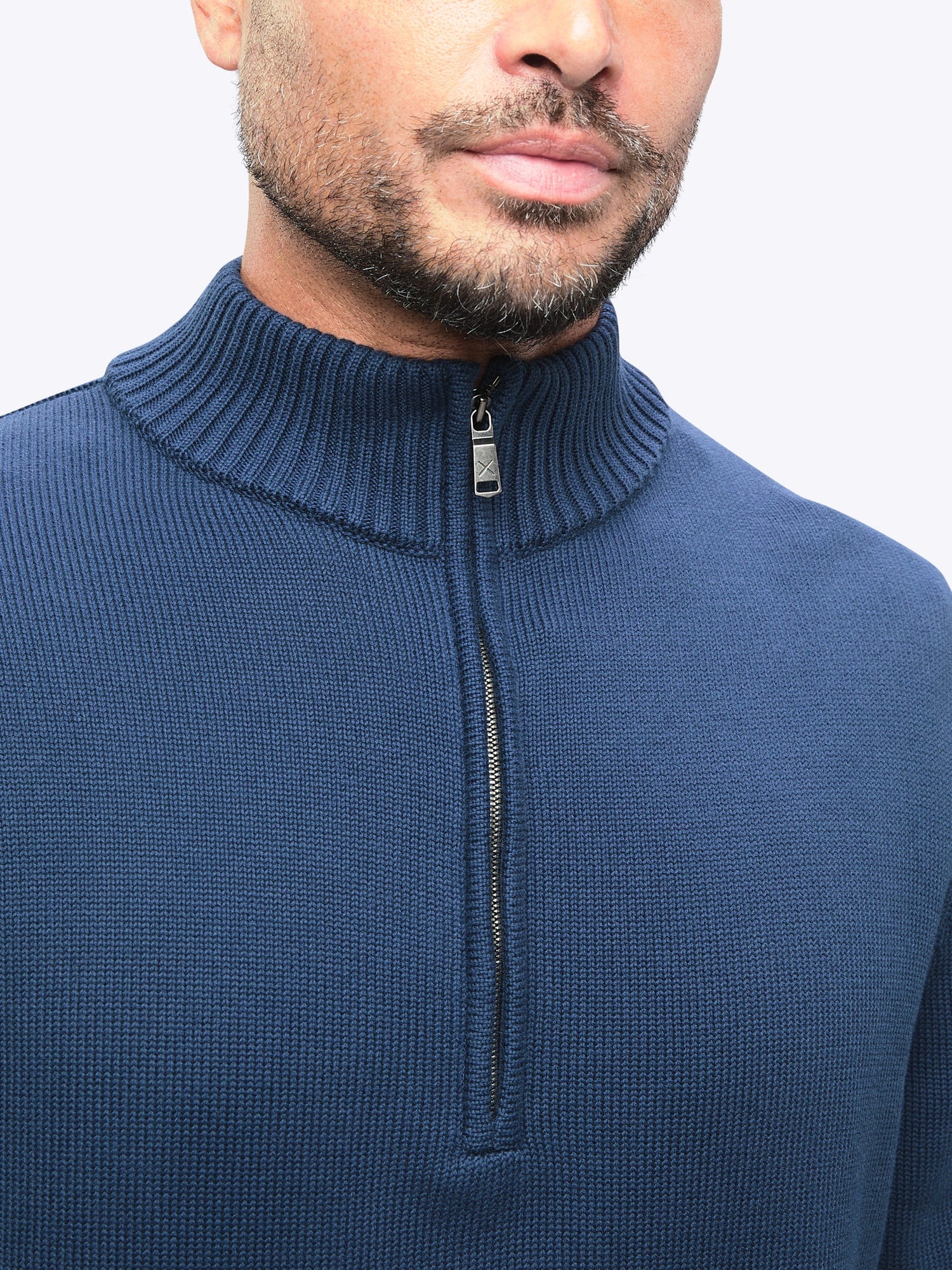 Mens | Odyssey Classic-Fit Sweater Q-Zip | Iron Navy