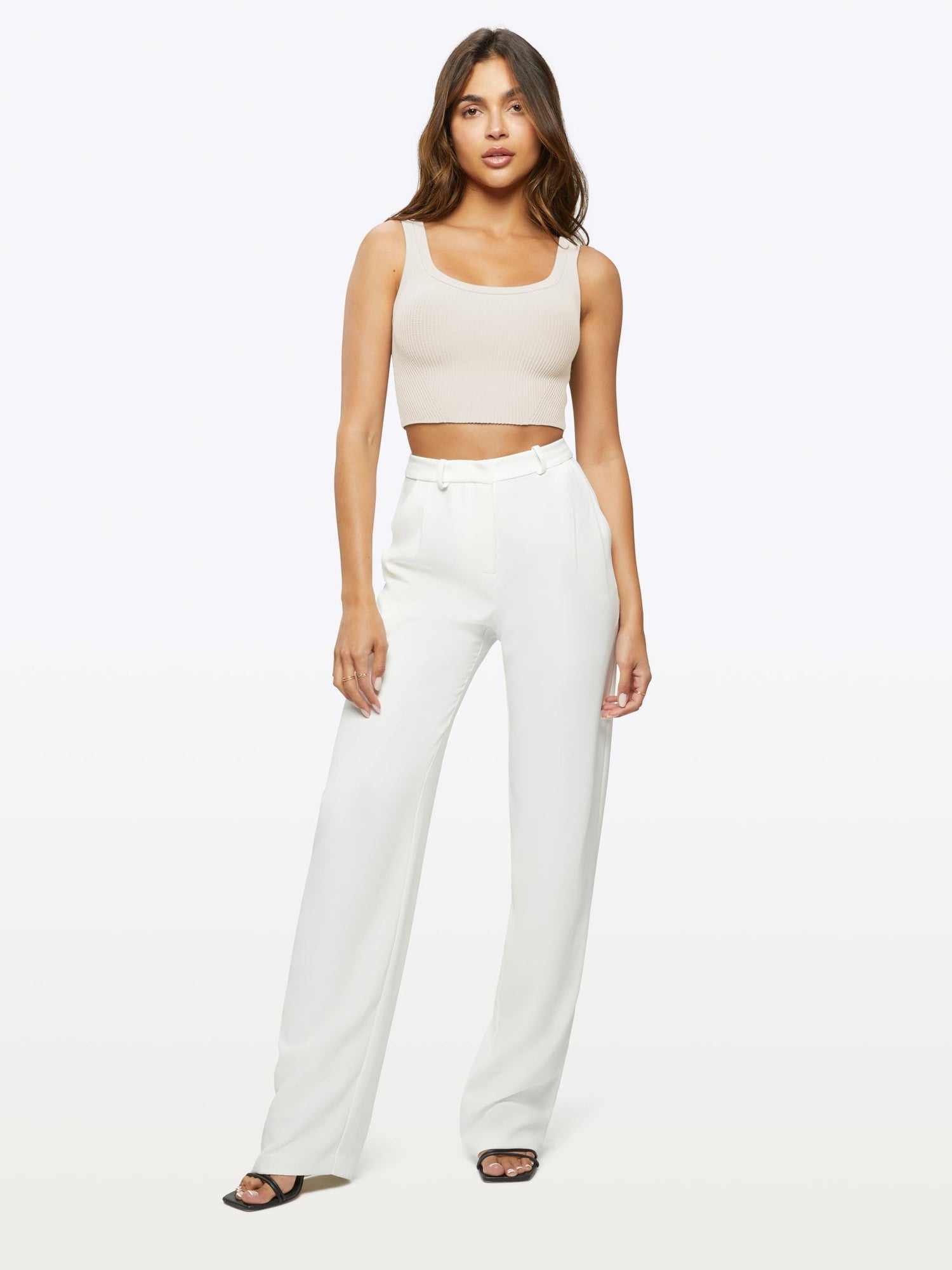 Womens | Coreflex Form-Fitting Cropped Tank | Ivory