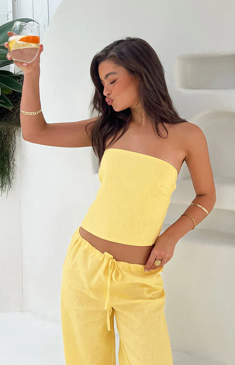 Ibiza Strapless Top | Yellow