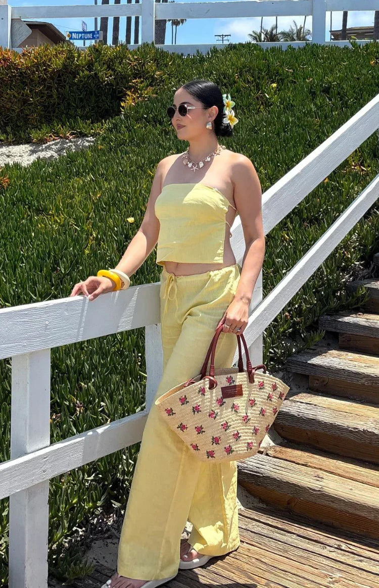 Ibiza Strapless Top | Yellow