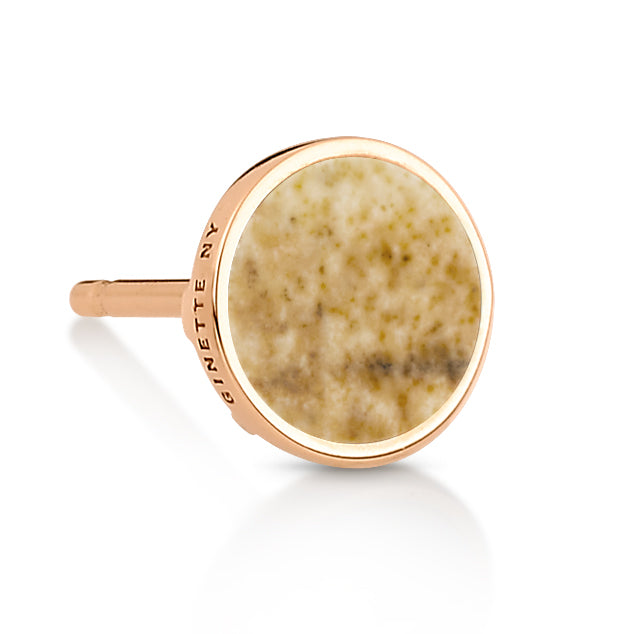 Solo Ever Picture Jasper Disc Stud | 18K Rose Gold