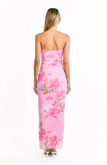 Imogen Floral Print Maxi Dress | Pink and Green
