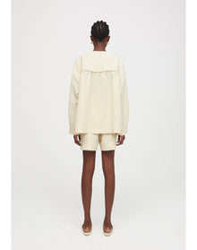 Imola | Gathered Linen Blouse | Champagne