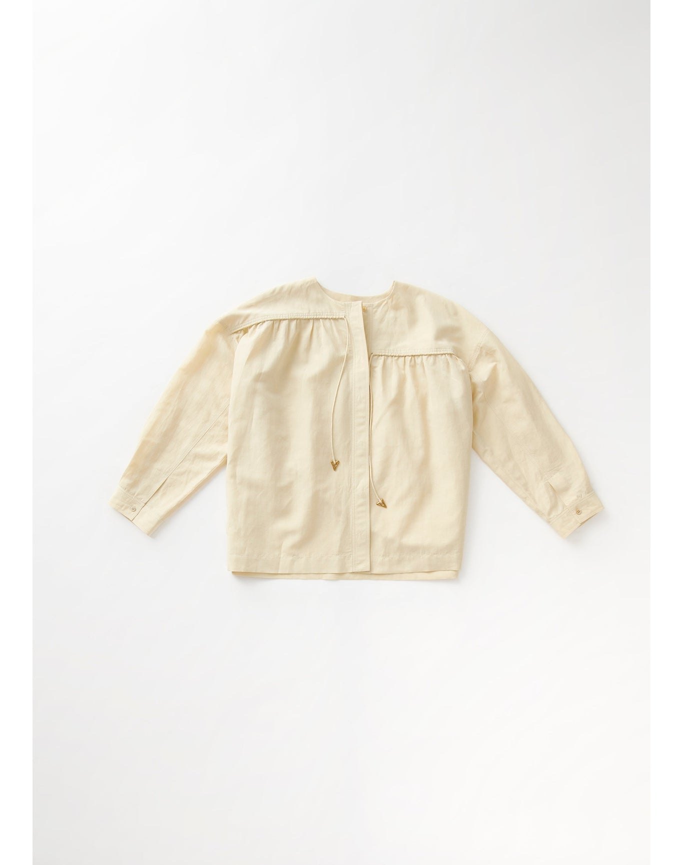 Imola | Gathered Linen Blouse | Champagne