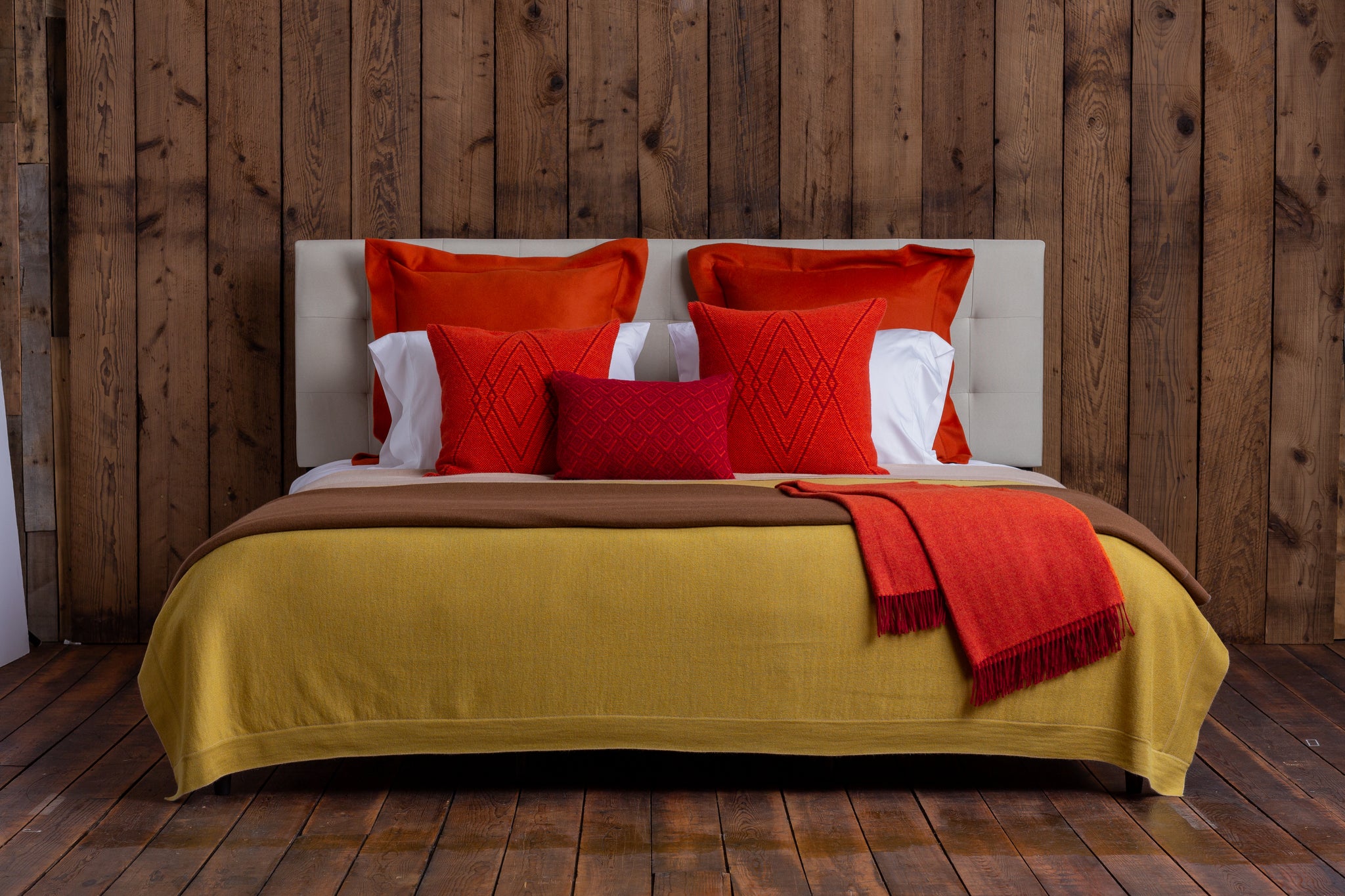 Home | Tokyo Bed Blanket | Beige / French Yellow
