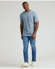 Indigo Tall Straight Hem Crew Neck T-Shirt | Heather