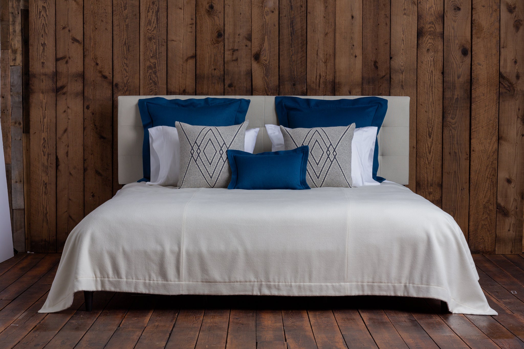 Home | Hudson Bed Blanket | Aqua / Ivory