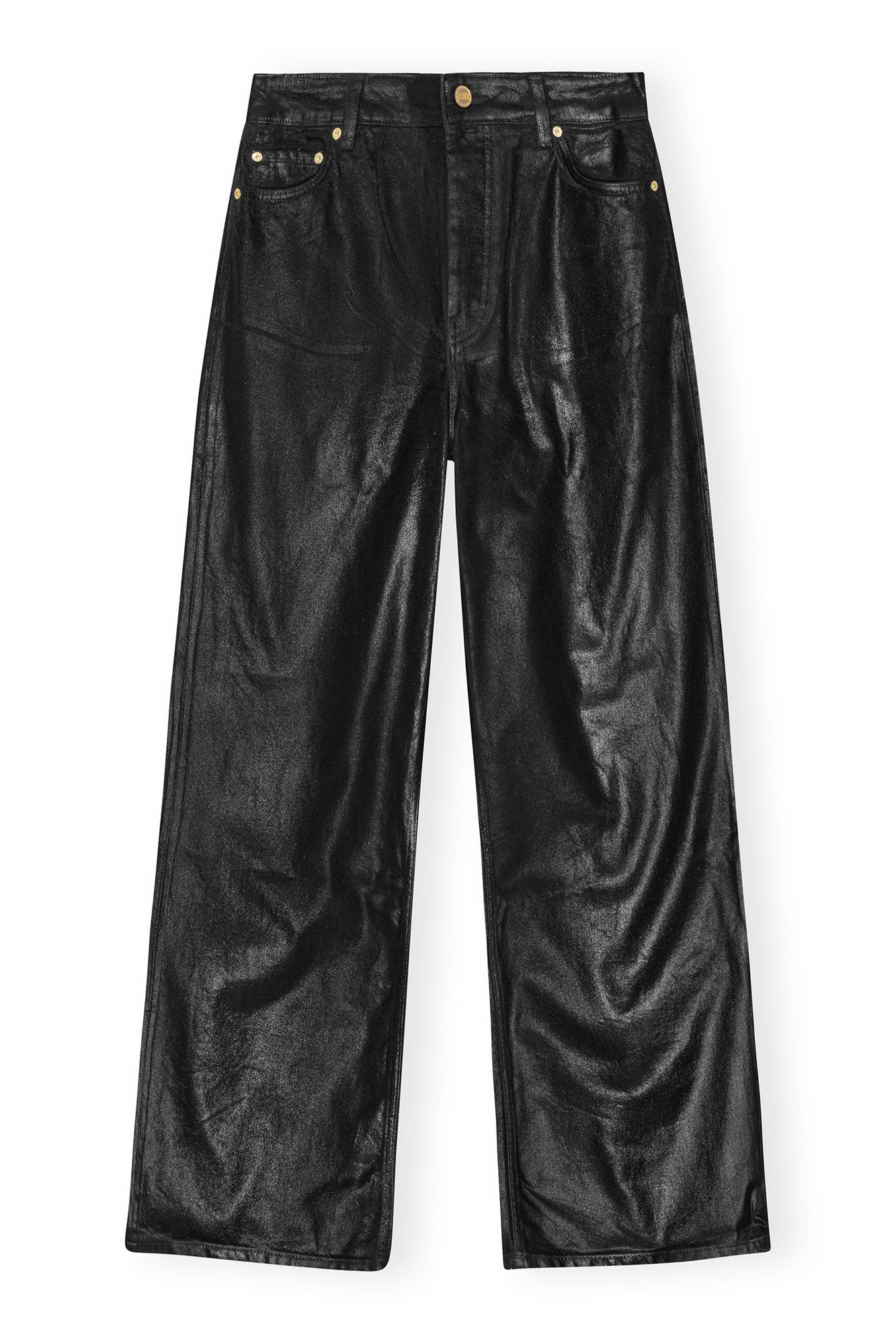 Foil Denim Wide Jeans | Black