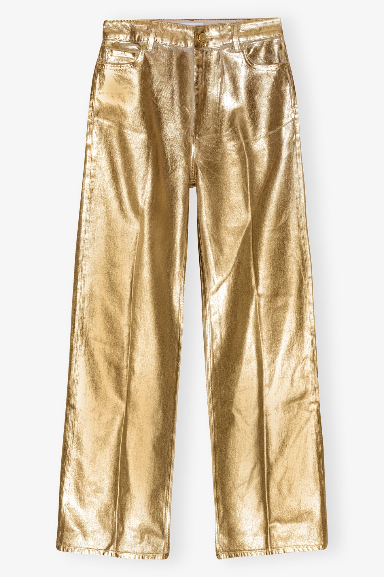 Foil Denim Wide Jeans | Egret