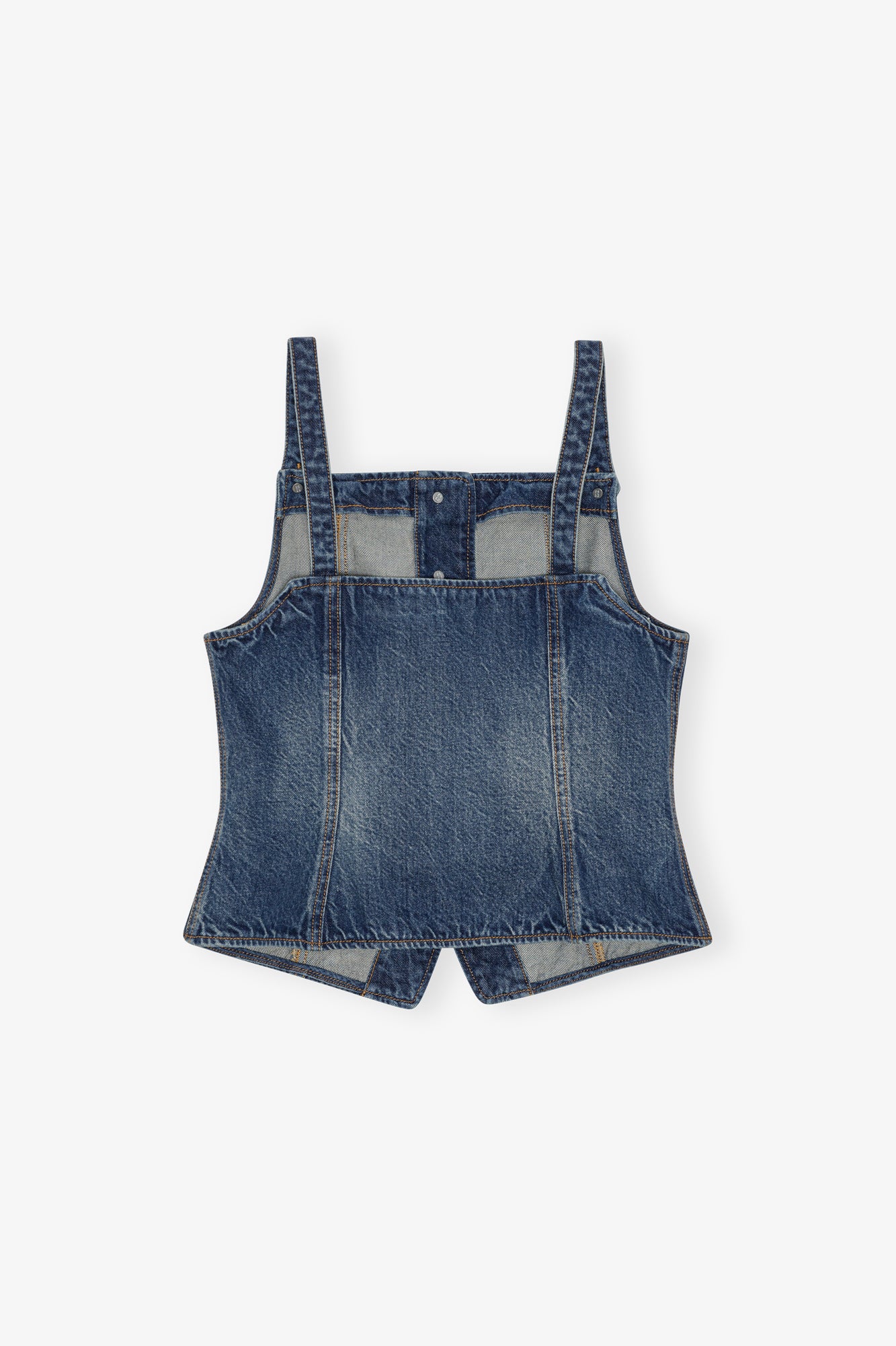 Heavy Washed Denim Top | Mid Blue Vintage