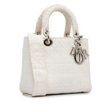 Dior | Pre-Owned Medium Canvas Cannage Lady D Lite - I | White