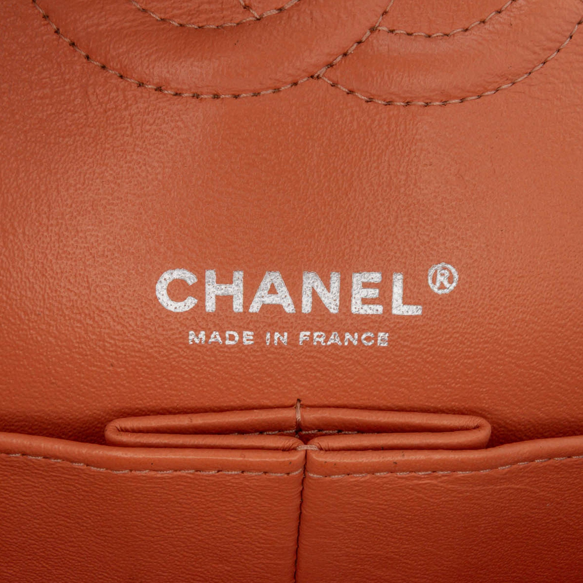 Chanel | Pre-Owned Medium Classic Caviar Double Flap | Orange/Peach