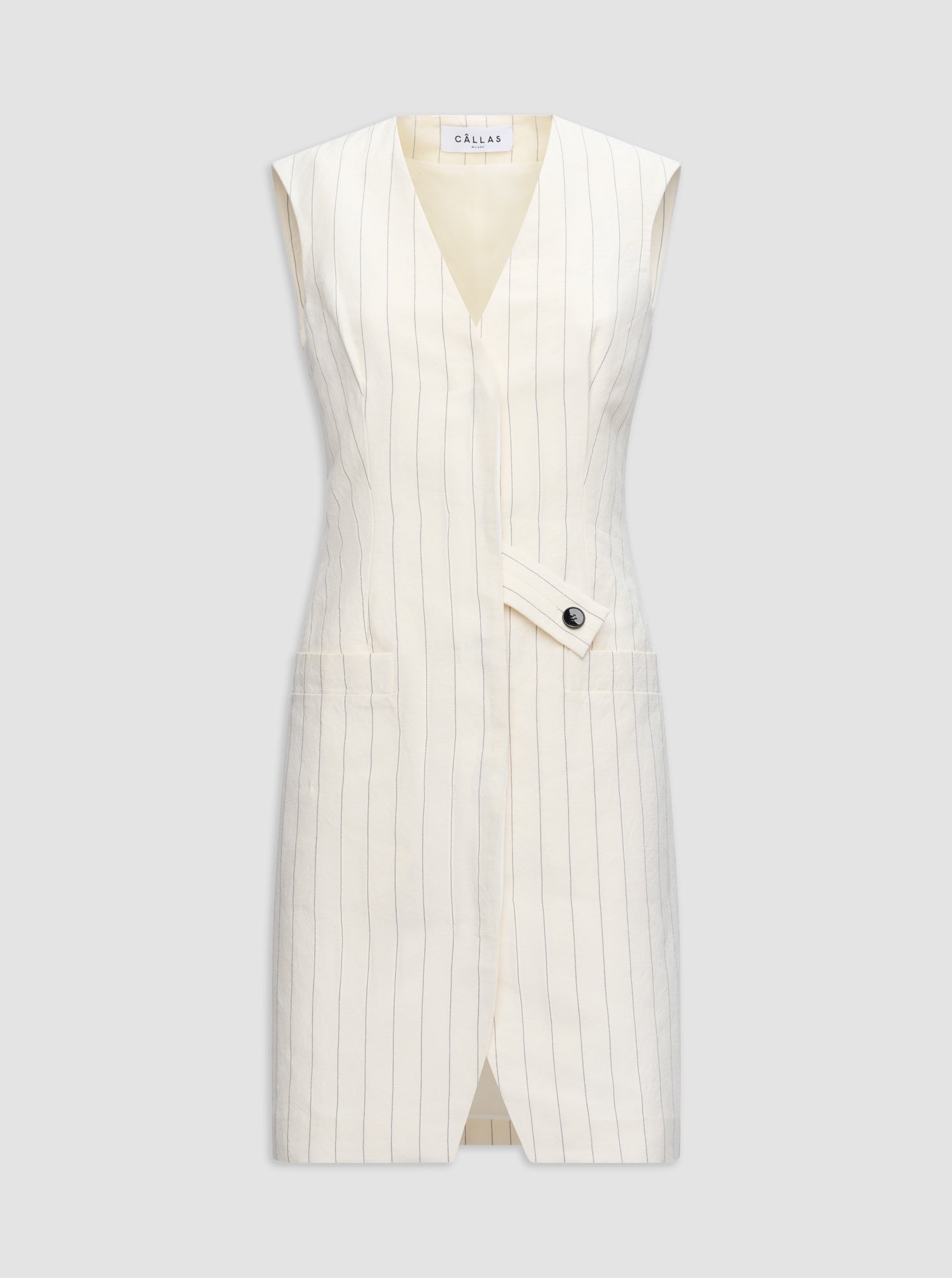 Jamily Vest Dress | Ivory/Black