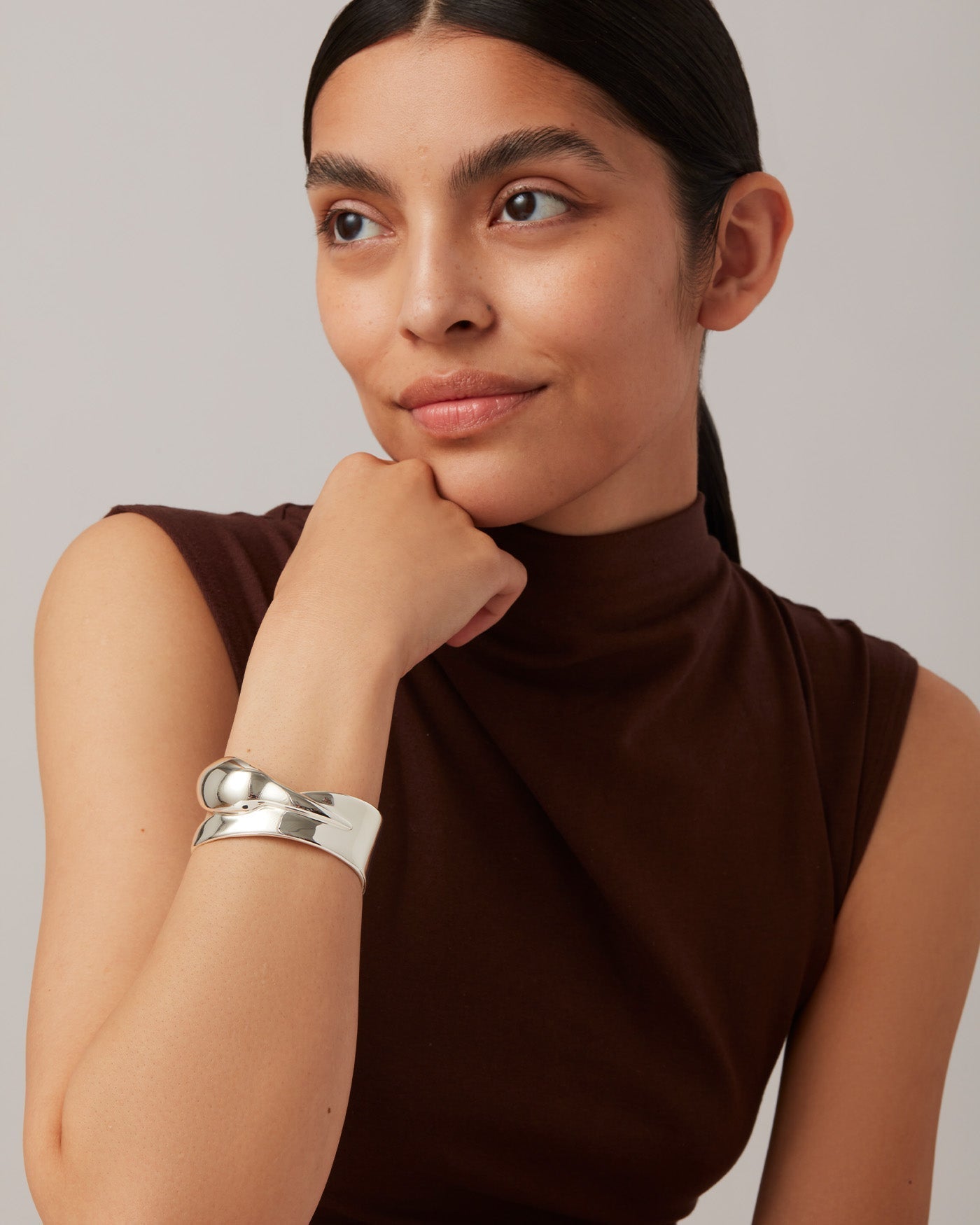 Colette Cuff | Silver Dipped Brass