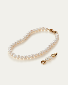 Noa Anklet | 14K Gold-Plated Steel | Freshwater Pearls