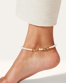 Noa Anklet | 14K Gold-Plated Steel | Freshwater Pearls