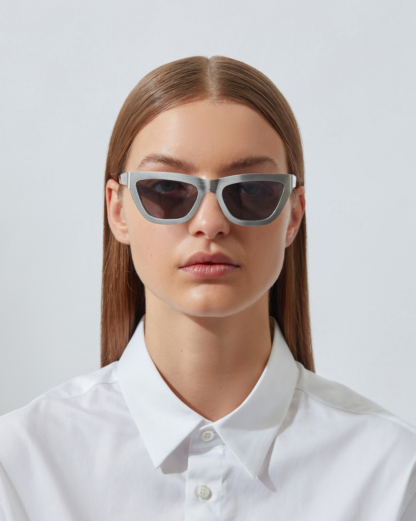 The Cateye Sunglasses | Recycled Steel | Silver Mirror Poly Renew Lenses
