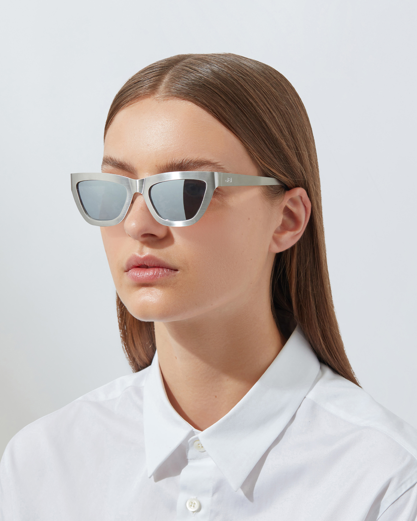 The Cateye Sunglasses | Recycled Steel | Silver Mirror Poly Renew Lenses