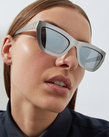 The Cateye Sunglasses | Recycled Steel | Silver Mirror Poly Renew Lenses