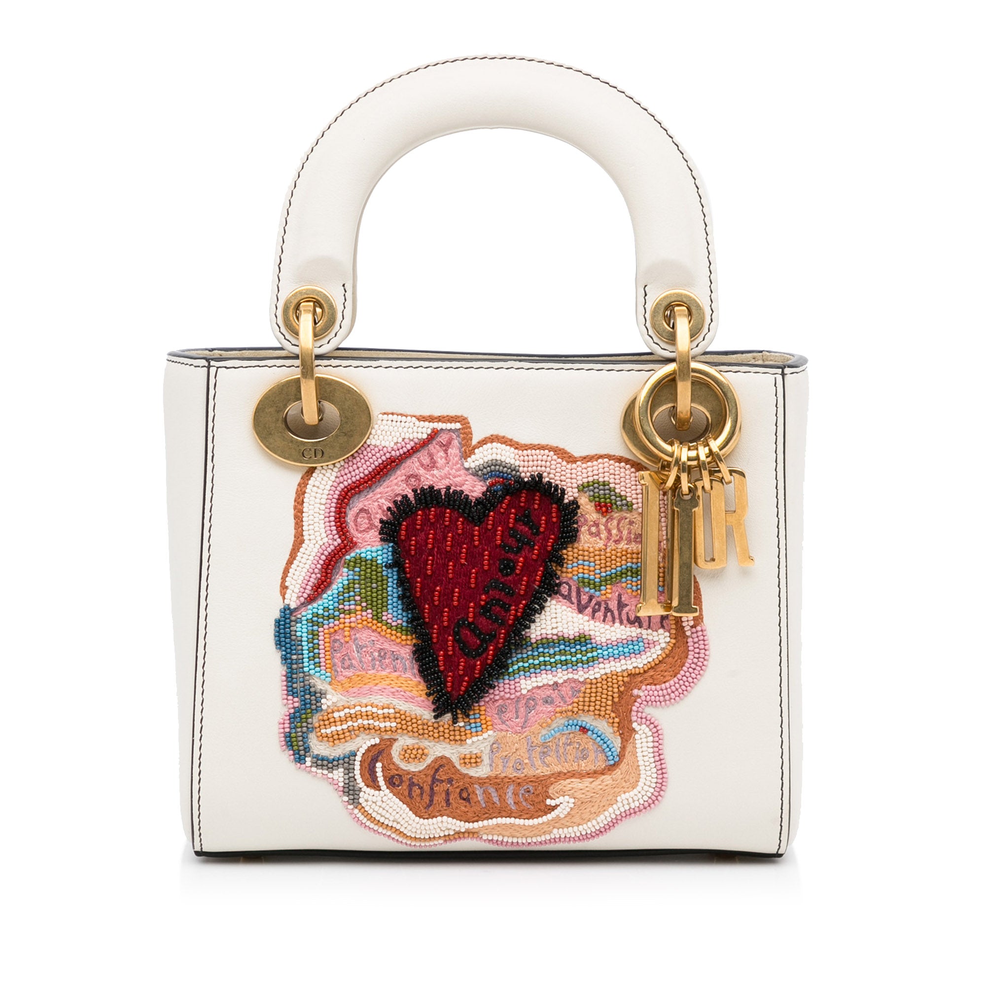 Dior | Pre-Owned Niki De Saint Phalle Mini Calfskin Dioramour Lady (Embroidered) - II | White