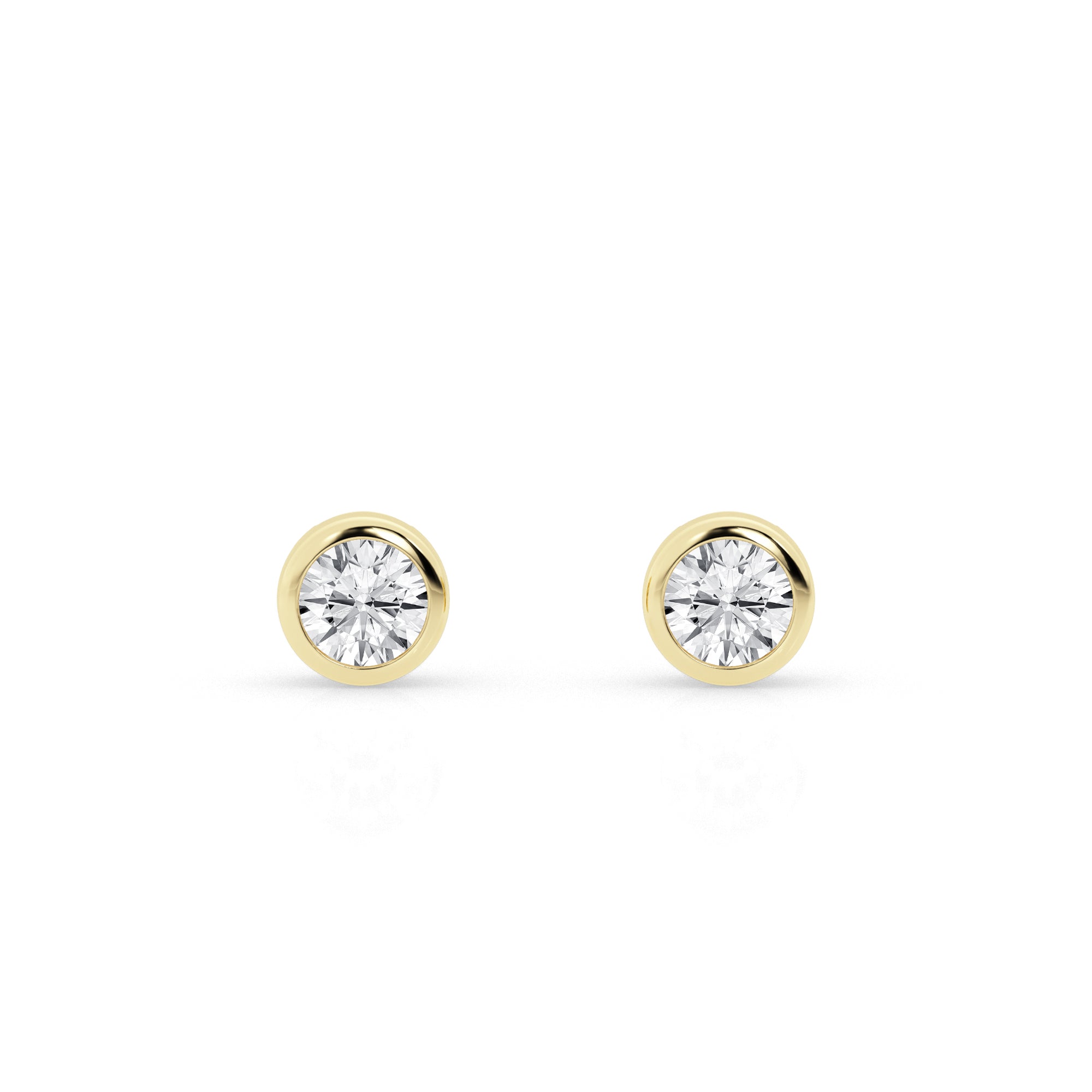 1.00 CT Round Lab-Grown Diamond | Stud Earrings | 18K Yellow Gold | G Color | SI Clarity