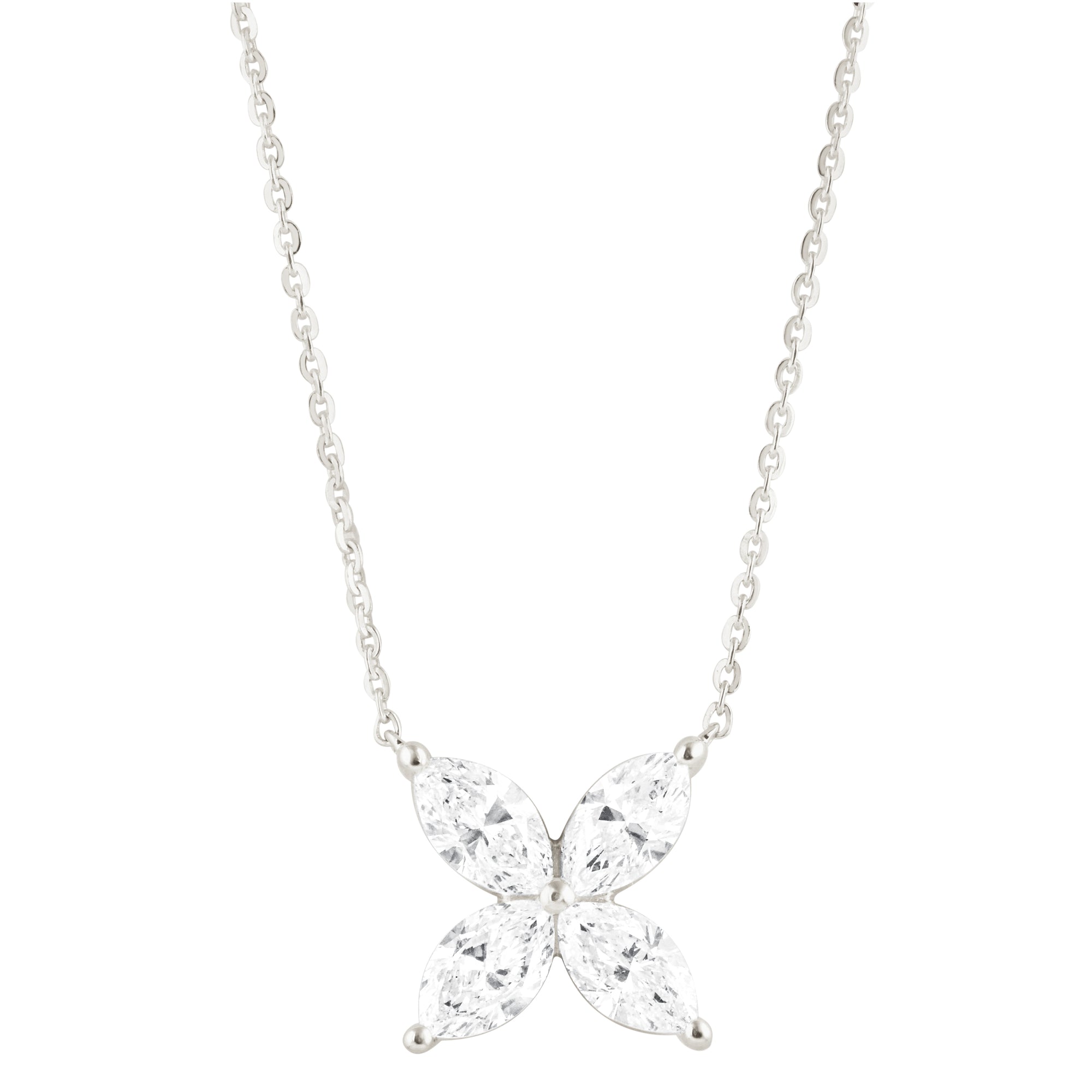 0.33 CT Marquise Natural Diamond | Necklace | 14K White Gold | J-K Color | VS Clarity