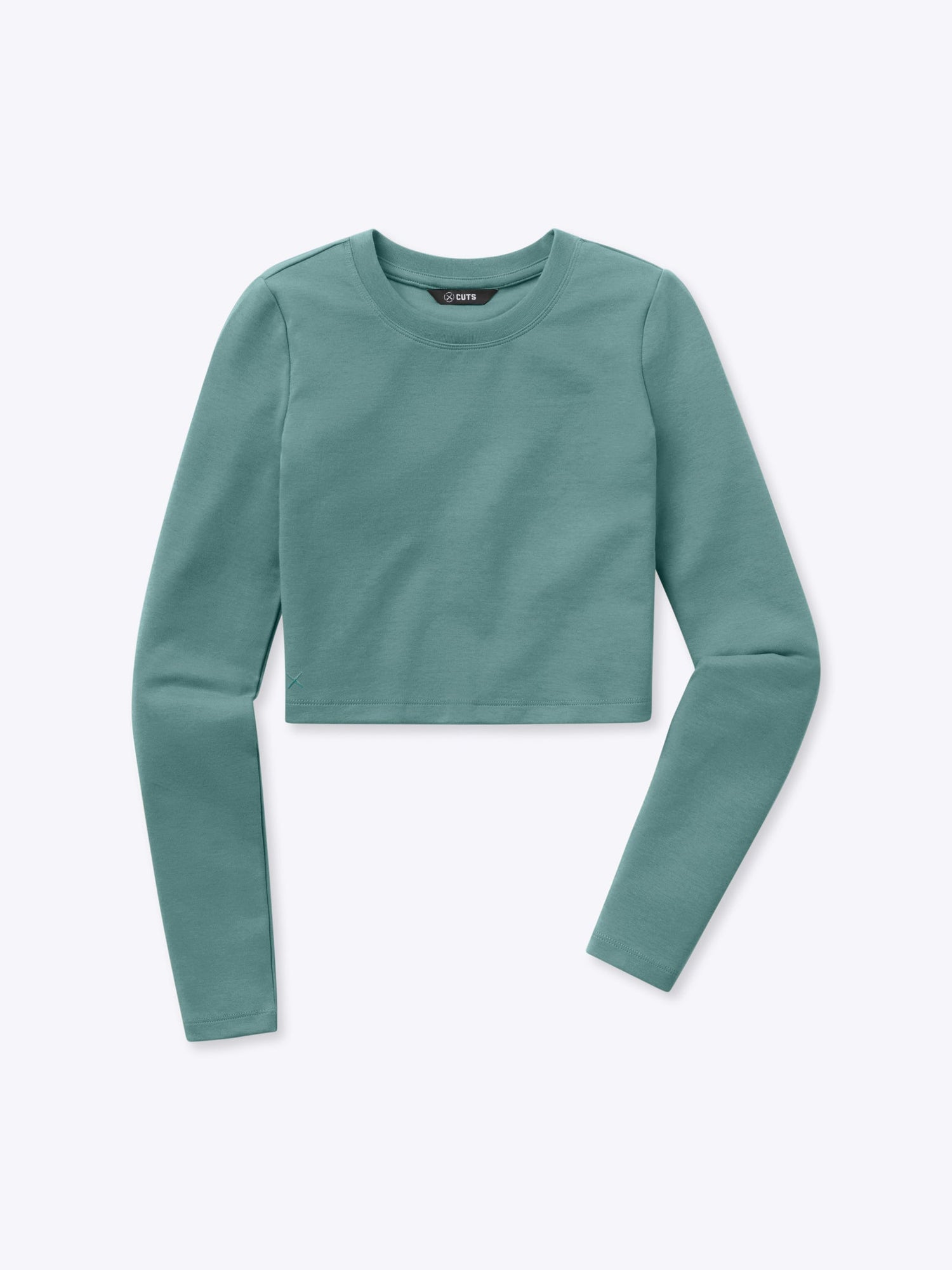 Womens | Long Sleeve Slim-Fit Tomboy-Cotton Cropped Tee | Juniper