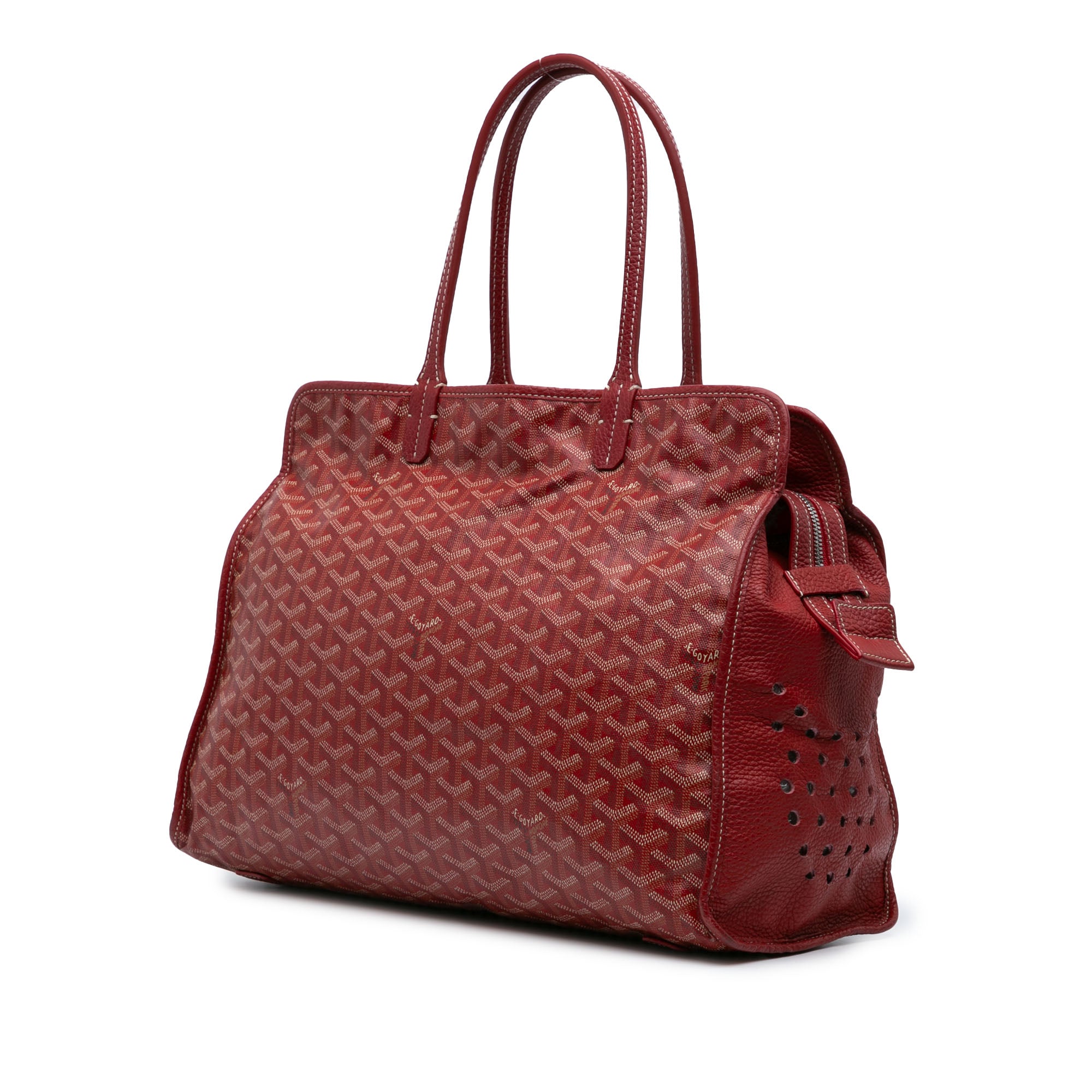 Goyard | Pre-Owned Goyardine Sac Hardy Pet Carrier PM | Red