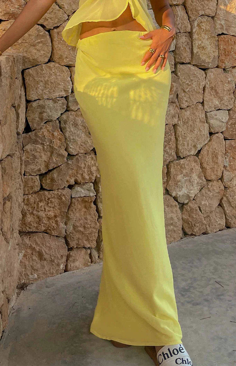 Jacqulin Maxi Skirt | Yellow