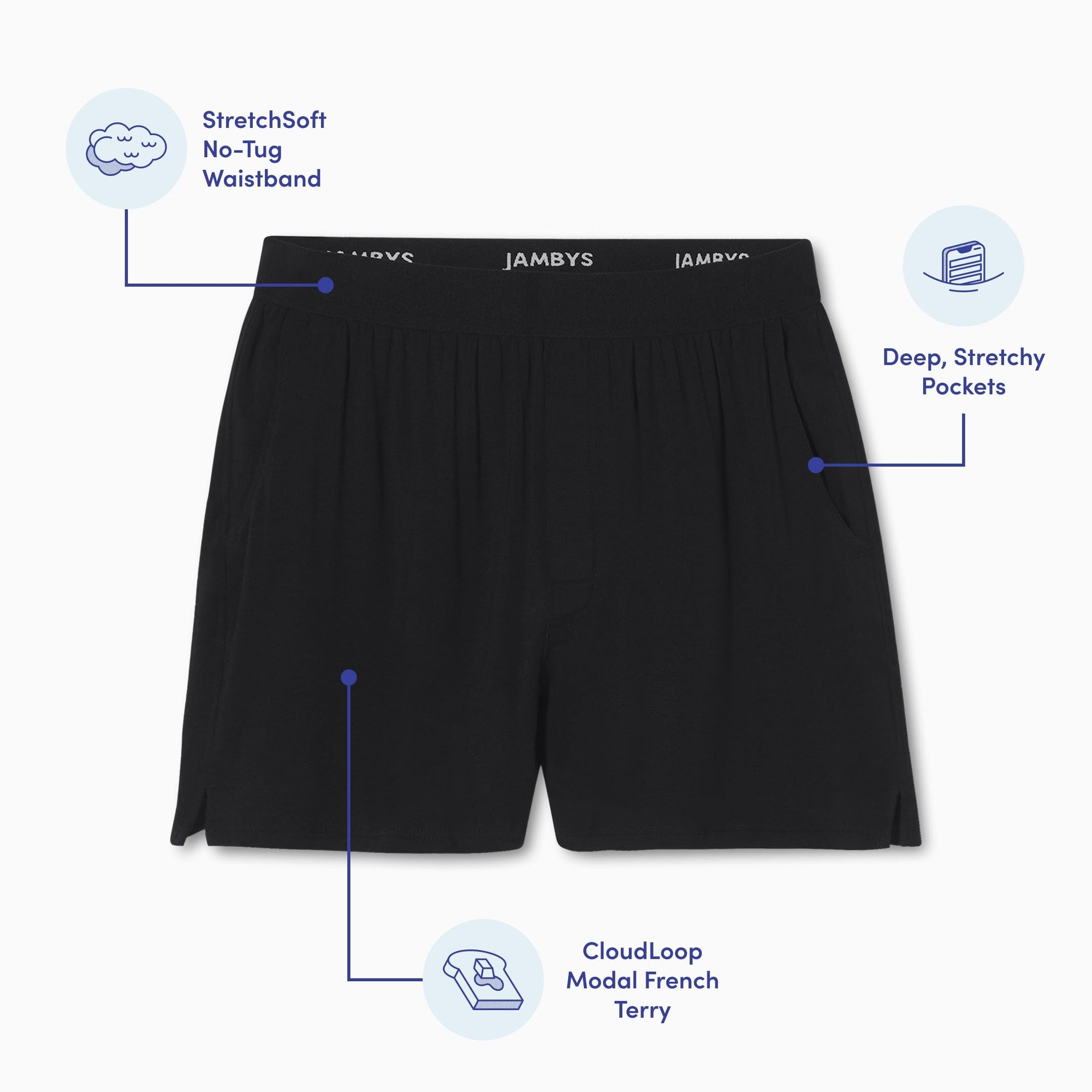 Modal French Terry House Shorts | Black