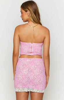 Jem Lace Mini Skirt | Pink