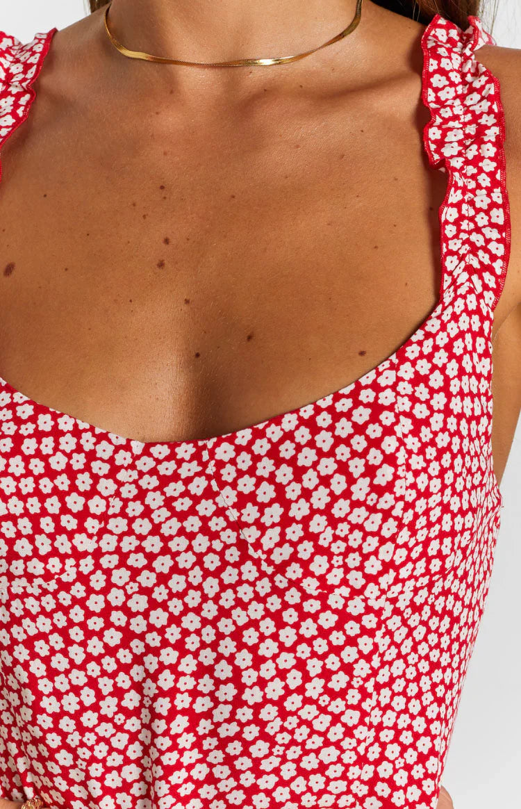 Jessie Midi Dress | Red